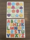 6 Montessori Wooden Alphabet  Numbers  Shape Puzzles- Fun Learning For Toddlers
