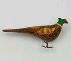 Vintage Hand Painted Wood Pheasant Brooch Pin 