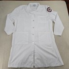 Landau Lab Coat Womens Size 40 White 3 Pocket Nurse Doctor Long