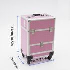 Rolling Nail Case Wheeled Manicure Makeup Train Box Storage Case Organizer