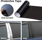 Matte Black Vinyl Wrap Tape Roll  4 Inch X 30ft Self-adhesive Black Out Chrome D