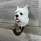 West Highland Terrier Westie Dog Wall Key Lead Leash Holder Hook 3d Bust Decor