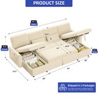 U-shaped Convertible Sectional Couch Sleeper Sofa Bed Reversible W  Teddy Fleece