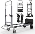 Foldable Hand Truck Moving Dolly Cart With 4 Wheels  500 Lbs Load 2 Securing    