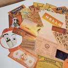 35 Pc Paper Pack Orange Ephemera Vintage Paper Ephemera Lot Tickets Labels A34