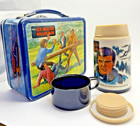 Vintage Six Million Dollar Man Metal Lunch Box Thermos 1974 Crisp N0 Rust