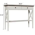 Farmhouse Console Table With Drawers  Narrow Wood Accent Sofa Table Entryway    
