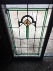 Antique 1920s Chicago Bungalow Style Stained Leaded Glass Door   Window 45  27  