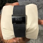 Movado Bold Swiss Made Quartz Men s 40mm Black navy Blue Mesh Watch W  Box