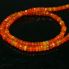 Ethiopian Fire Opal Beads 4-5mm Faceted Rondelle 8 Inch Strand Gemstone Beads