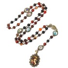 Five Decades Red Agate Rosary Necklace Holy Mary Handmade Catholic Prayer Beads