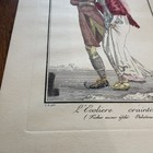 Rare Antique French Hand Colored Etching Print L ecoliere Craintive C  1800