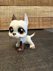 Littlest Pet Shop  750 great Dane puppy Dog white Brown orange Teardrop Eyes