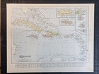 1905 Map Of Cuba  With Map Of West Indies On Reverse  From Atlas