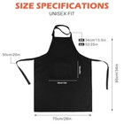 Bib Apron unisex Aprons Adjustable Washable with 2 Pockets For Kitchen Black