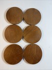 Vintage Wood Disk Coasters Set Of 6 Round Cork 3   1 4 Inch Retro Ships Fast