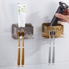 Bathroom Toothbrush Holder Organizer Wall-mounted Toothpaste Holder Stand