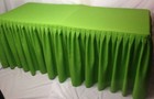 8  Fitted Polyester Double Pleated Table Skirting Cover W top Topper Apple Green