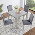 5 Piece Dining Table Set Wooden Square Dining Table   4 Chair For Dining Room