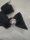 Vtg  Shoe Clips Black  3 x 2  Black Satin Sparkly  Awesome Euc