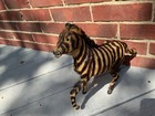 Vintage Rare Handmade Taxidermy Zebra Figurine Early 20th Century Real Fur