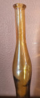 Vintage Yellow Curvy Glass Bottle - 12 5  Tall