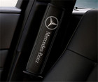2pcs Car Seat Belt Cover Shoulder Cushion Pad Real Leather For Mercedes-benz