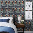 Floral Peel And Stick Wallpaper - Boho Vintage Flower Contact Paper  16 9 x118 1