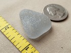 Genuine Pure Beach Sea Glass Surf Tumbled Gray Grey Smoke Pendant Frosted V1