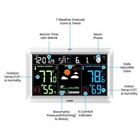 Weather Station Atomic Clock Indoor Outdoor Thermometer Barometer Hygrometer Whi