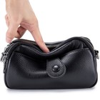 Small Genuine Leather Crossbody Bag Womens Triple Zip Should Strap Purse Handbag