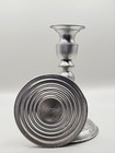 Vintage Leonard Genuine Pewter Weighted Candlesticks 6 5    Pair Early American 