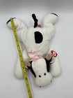 New Pillow Pal Moo Cow Black White Floppy Laying Pink Bow 1994  3004 Tags