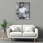 Vintage Photo Poster  Little Boy Smoking Cigar  Hd Black White Canvas Art