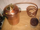 Antique 5 Gal Copper Moonshine Still W coil   Moonshine Jug- A Man Cave Must   