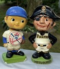 Rare New York Yankees Pin Button Nodder Pirates Nodder Bobblehead 1962 Japan Vtg