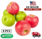 6pcs Artificial Apples Fake Frutis Lifelike Apples For Kitchen Home Party Decor
