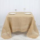 90x90  Natural Brown Burlap Square Table Overlay Wedding Party Tradeshow Linens