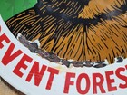 Vintage Smokey Bear Porcelain Sign Old Forest Service 1954 National Park Fire