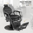 Vintage Heavy Duty Hydraulic Recline Barber Chair With Tufted Back   Footrest