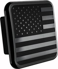 American Black Metal Flag Trailer Hitch Cover - Patriotic Flag Plug Black  Fi   