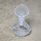 Vtg Art Deco Frosted Flower Glass 6  Perfume Scent Bottle Empty Vanity Decor