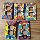 Mexican Talavera Pottery Outlet Cover Multi-colored Folk Art  