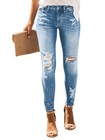 Trendy Women s Skinny Ripped Jeans - Distressed Stretchy Denim Pants For Casual