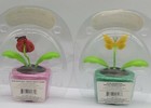 2 Solar Dancing Bugs Butterfly Ladybug Light Powered Bobblehead Toy Flower Pot