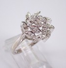 Cluster Engagement Ring For Women s 14k White Gold Over 2 3 Ct Simulated Diamond