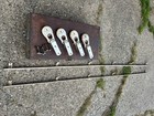 4 Antique Louden Roll Easy Barn Door Rollers With 14    Of Track 