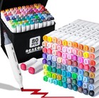 Alcohol Art Markers  80 Colors Fine   Chisel Dual Tip Marker Set  Permanent A   