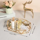 Gold Glass Perfume Tray Mirror Vanity Jewelry Trinket Organizer Ornate Cosmetic