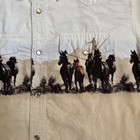 Vintage Wrangler Boys Size 2xl Mens S Horse Wrap Around Pearl Snap Western